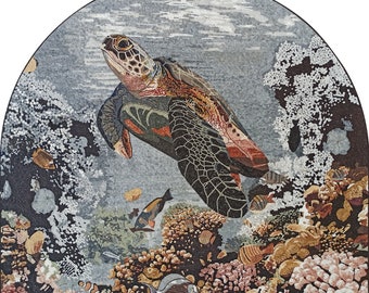 Zessonic Set Di 2 Pannelli Decorativi Da Parete Con Tartarughe Marine, 30x30 Cm, Stampe Su Tela Per Bagno E Cameretta, Tema Oceano