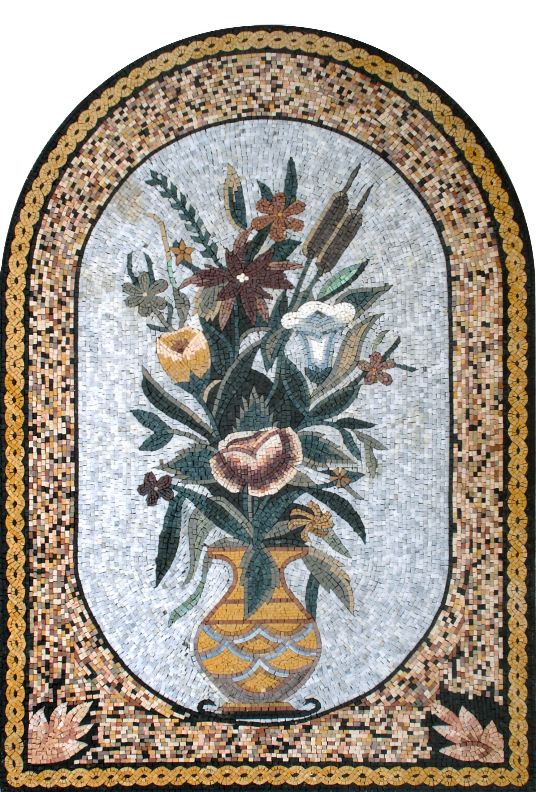 48" Handmade Marble Mosaic Flower Rose Vase Wall Art Home Décor - Etsy