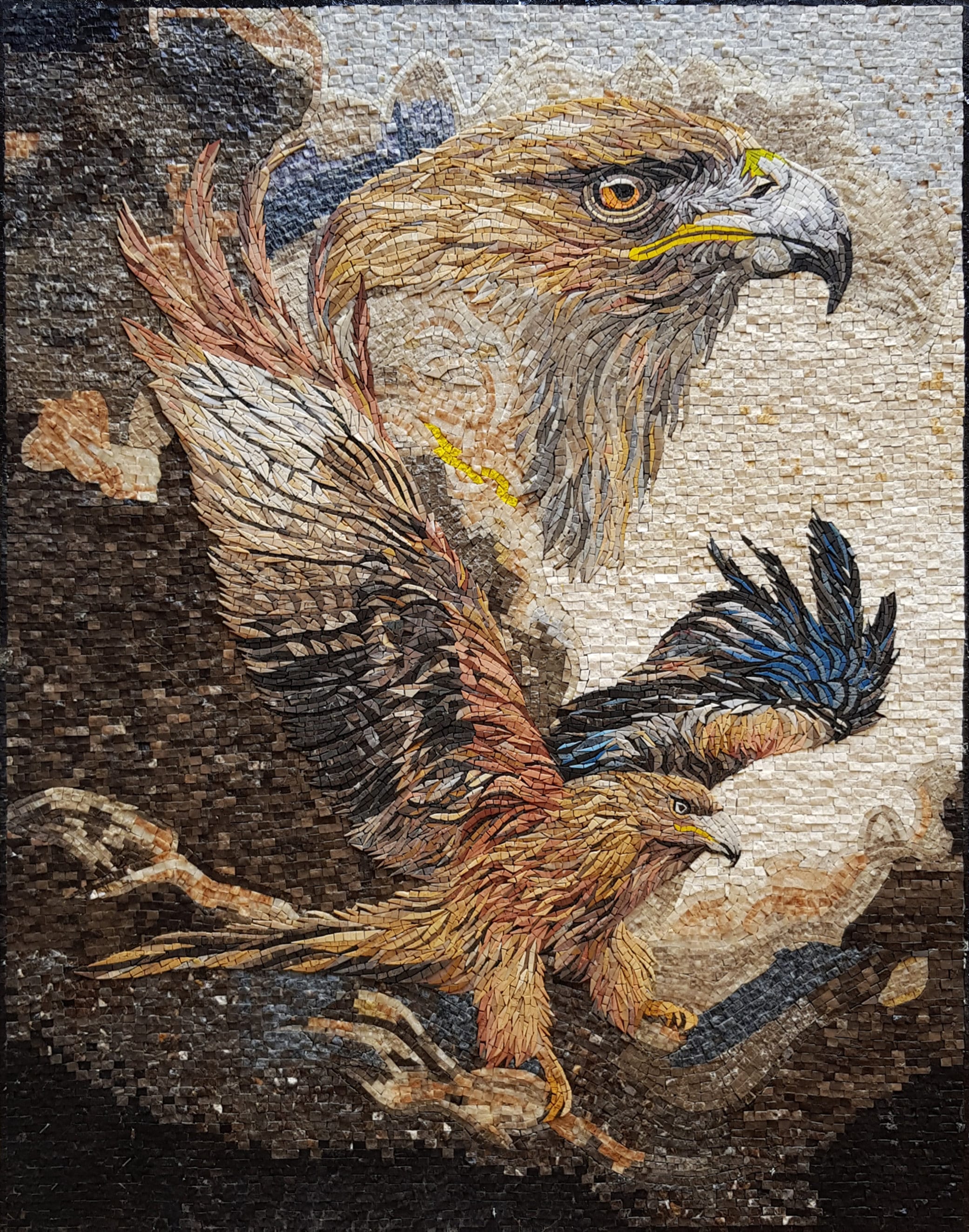 Stampa Su Tela Quadro Con Aquila Subacquea – 40x30 Cm – Tela Artistica Con Cornice In Legno Di Pino