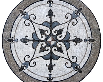 Handmade Decorative Medallion - Marble Mosaic Art for Wall, Floor, and Stone Tile Décor - Customization available