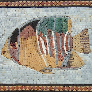 FISH ART MURALS | Mosaic Tiles For New Home Kitchen And House Warming | Colorful Fish Artwork Backsplash For Kitchen Wall Decor