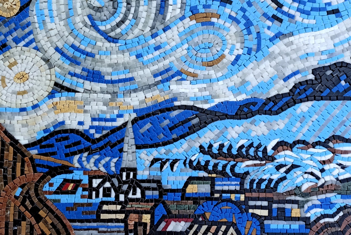 Vincent Van Gogh the Starry Night Mosaic Reproduction - Etsy