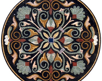 Boho Chic Splendor: Handmade Glam-Inspired Patterned Mosaic Medallion - Customization available