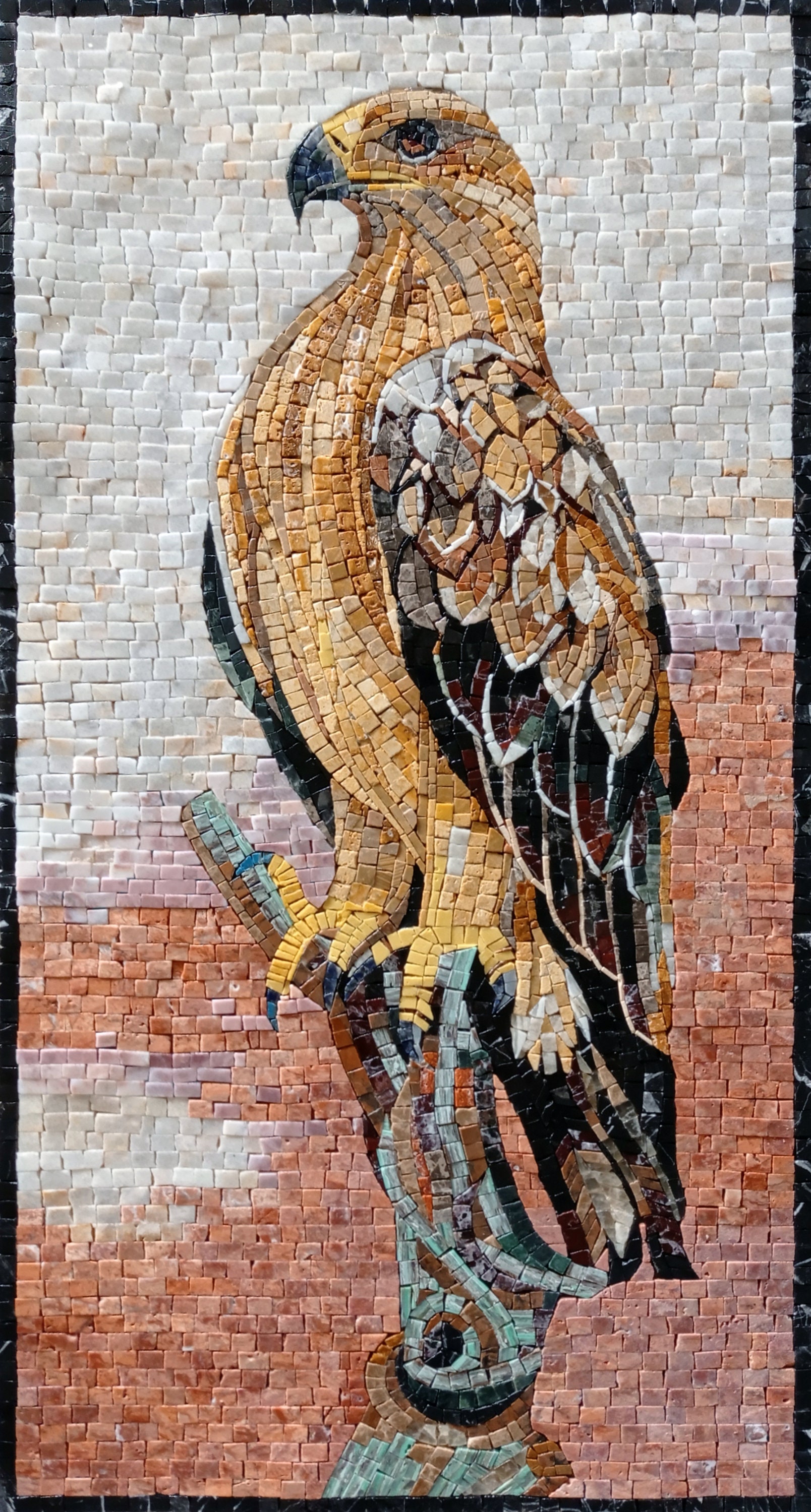 FALCON WALL ART Golden Falcon Mural Mosaic Tile Wall Décor Etsy