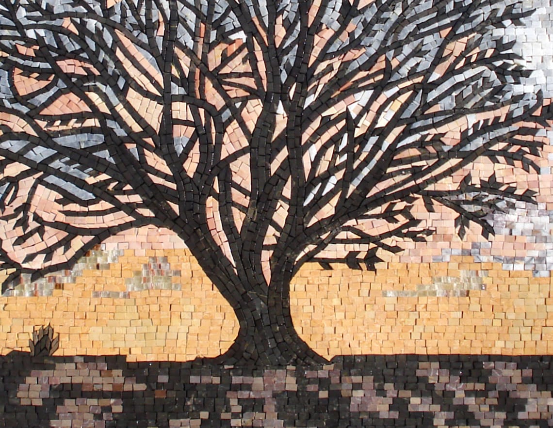 Tree Landscape Mosaic Wall Art Mural Etsy New Zealand