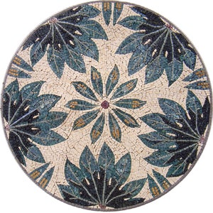 Floral Marble Mosaic Medallion - 40" Handmade Art Tile