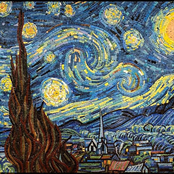 Vincent Van Gogh Die Sternennacht Mosaik Reproduktion