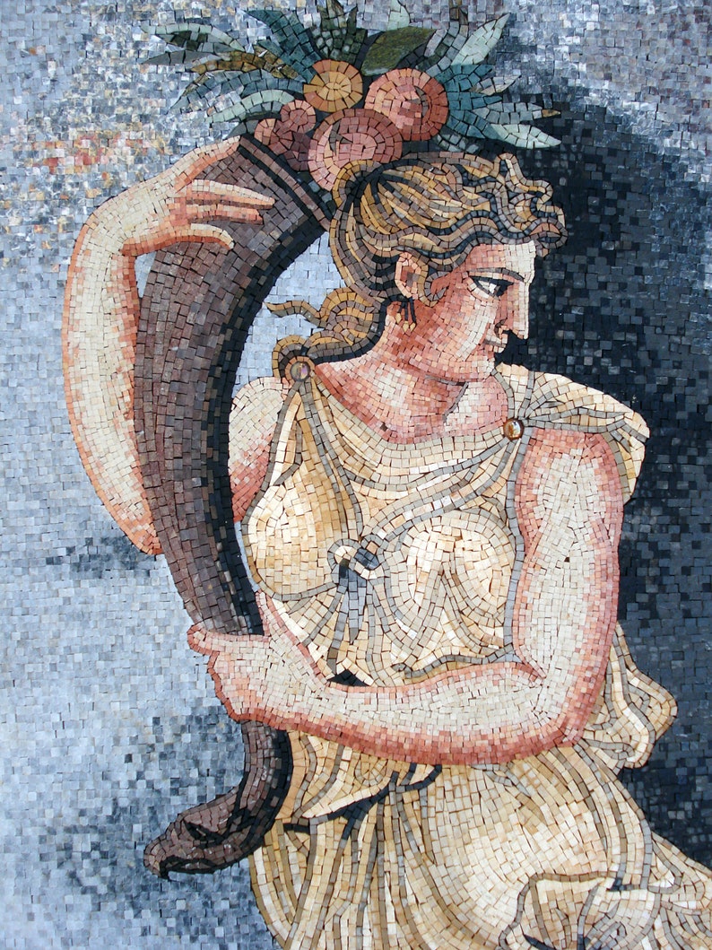 Handmade Goddess Ceres Mosaic Mural: Roman Art Tile - Etsy