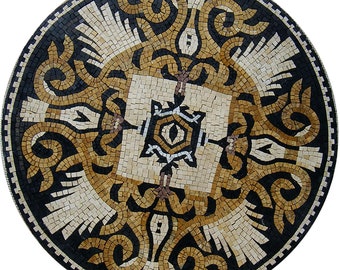 Elegant Florals - Mosaic Design - Marble Mosaic Medallion Art Stone - Elegant Design Art Work - Customization available