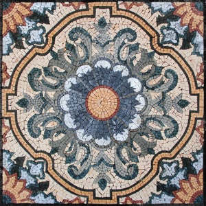 32&quot; Floral Pattern Square Mosaic Design