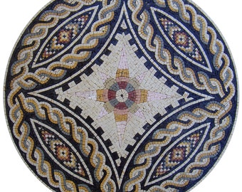 32" Handmade Colorful Decorative Marble Mosaic Medallion Art Tile Décor - Customization available
