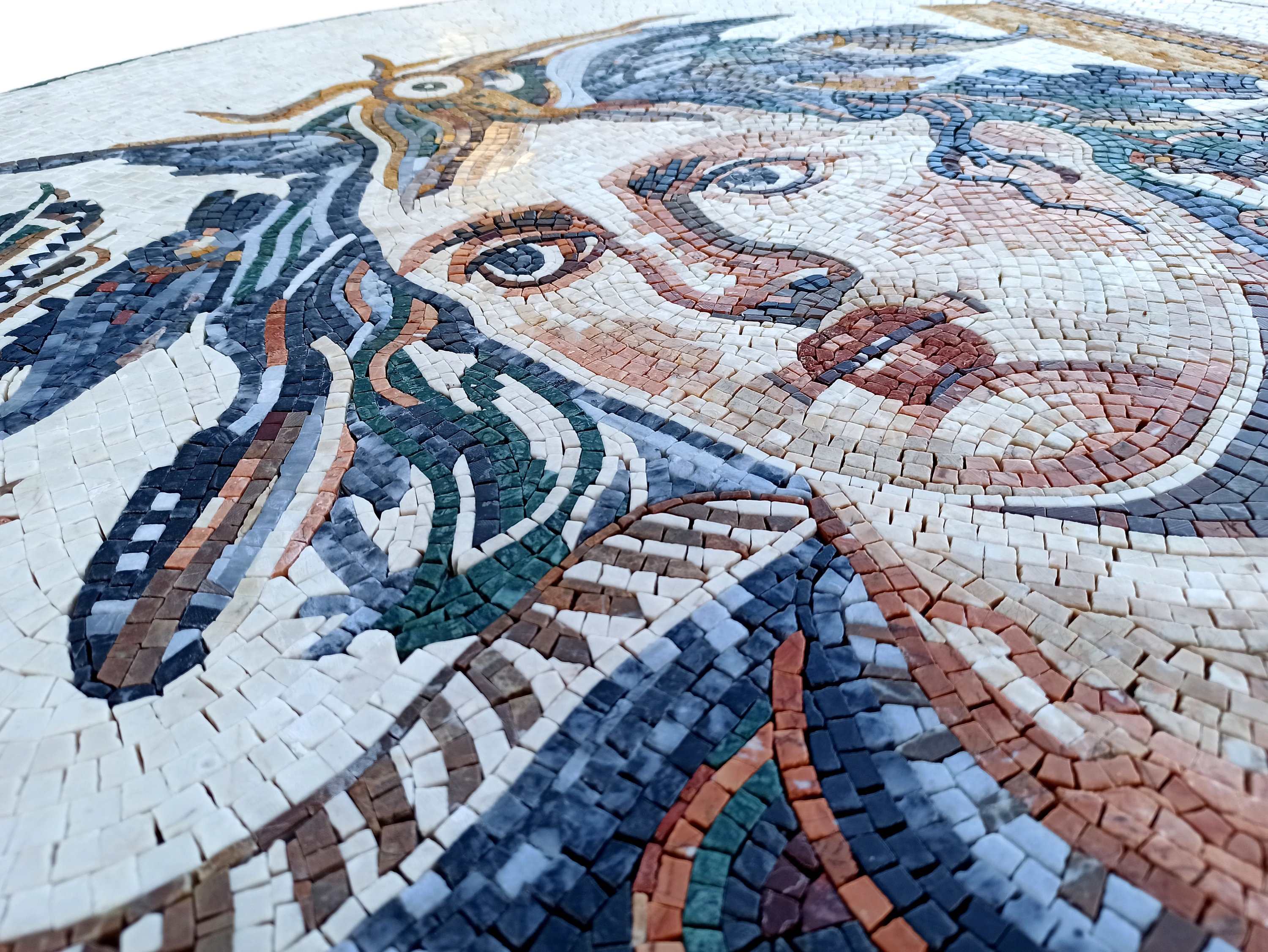 Tethys Goddess Mosaic Tile Mural: Handmade Stone Art (40x40") - Etsy