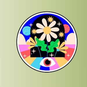 Hippie Sticker, trippy, Sticker