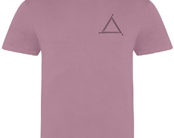 triangle arrow t-shirt, unisex t-shirt, coloured top, comfy top