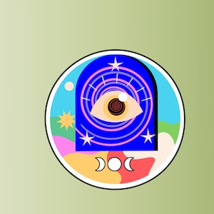 Hippie Sticker, trippy, Sticker, Augen, Discokugel