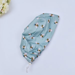 Bees surgical cap. Medical Scrub Cap and badge holder. Dental scrub cap, Scrub caps for women, Satin lined scrub cap.