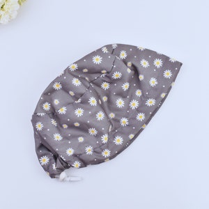 Flower Euro Scrub Cap for Floral Euro Scrub Cap. Surgical cap Satin Lined Option. Satin lined scrub cap.