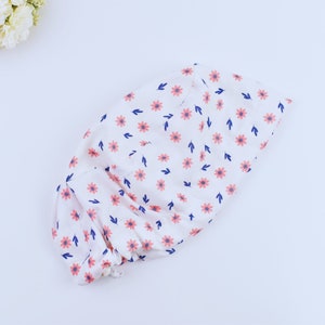 Flowers Euro Scrub Cap for Women, Floral Euro Scrub Cap. Surgical cap Satin Lined Option. Satin lined scrub cap.