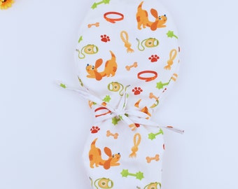 Dogs Ponytail scrub cap, Surgical cap women. Satin Lined Option Surgical cap with ponytail, Scrub caps for women. Euro Scrub Cap for Women