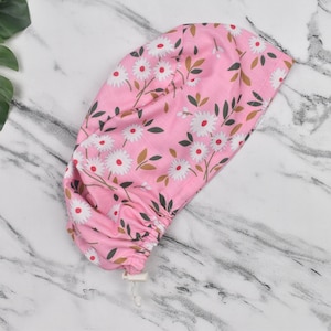 Floral Euro Scrub Cap for Women, Surgical cap Satin Lined Option. Satin lined scrub cap.