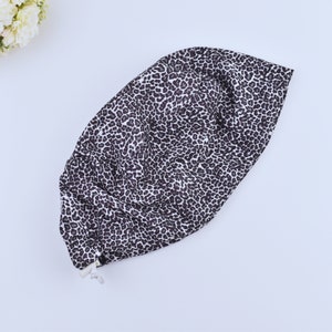 Animal Print Euro Scrub Cap for Women, Surgical cap Satin Lined Option. Satin lined scrub cap. scrub cap in 3 STYLES.