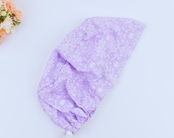 Euro scrub caps for women, Ponytail scrub cap, Surgical cap women. Satin Lined Scrub cap,  Surgical cap with ponytail.