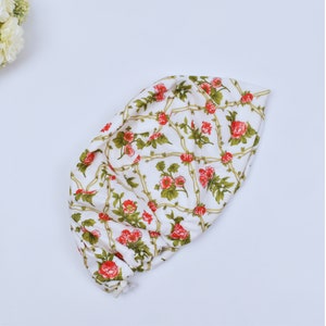 Floral Euro Scrub Cap for Women, Surgical cap Satin Lined Option, Ponytail scrub hat, Scrub caps for women. Satin Lined scrub cap.