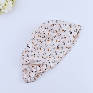 Flowers Euro Scrub Cap for Women, Floral Euro Scrub Cap. Surgical cap Satin Lined Option. Satin lined scrub cap.