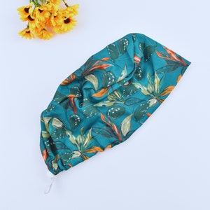 Flower Euro Scrub Cap for women, Floral Euro Scrub Cap, Surgical cap Satin Lined Option. Satin lined scrub cap.
