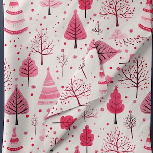 Christmas Trees Ponytail scrub cap for women, Surgical cap with Satin Lined Option. Pink Scrub caps for women, Christmas Euro scrub cap.