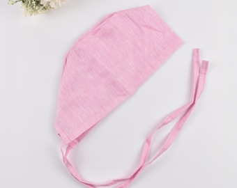 Linen scrub cap, Scrub caps for women. Medical Scrub caps for men, Optional Satin Lining & Buttons. Unisex Surgical scrub Cap