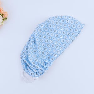 Floral Euro Scrub Cap for Women, Surgical cap Satin Lined Option, Ponytail scrub hat, Scrub caps for women. Satin Lined scrub cap.