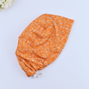 Field of Flowers Euro Scrub Cap for Women, Euro Scrub Cap for Women, Surgical cap Satin Lined scrub cap. scrub cap in 3 STYLES