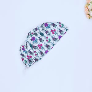 Floral Euro Scrub Cap for Women, Floral Euro Scrub Cap. Surgical cap Satin Lined Option. Satin lined scrub cap, Floral Ponytail scrub caps.