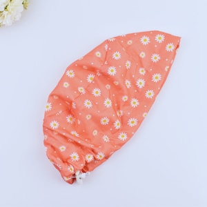 Flowers Euro Scrub Cap for Women, Floral Euro Scrub Cap. Surgical cap Satin Lined Option. Satin lined scrub cap.