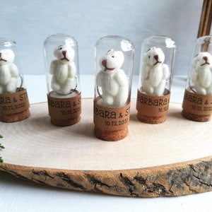 Personalized Plush Bear Keychain Favors: Wedding, Shower, Baptism Gifts