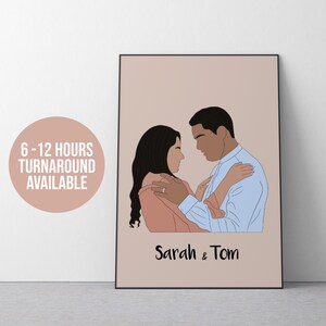 Benutzerdefiniertes gesichtsloses Portrait, individuelles digitales Portrait, minimalistische digitale Illustration, Freundesportrait, Familienportrait, Paarportrait