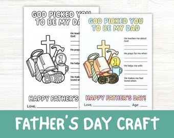 Christian Father's Day Printable | Father's Day Craft Activity for Kids | My Dad Coloring Page | DIY Gift for Dad