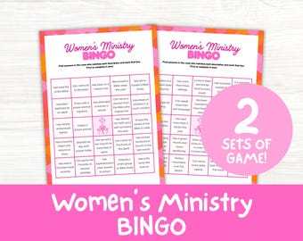 Women's Ministry Bingo Find Someone Who Game, Ladies Fellowship Group Bible Game, Faith Printable Icebreaker Activity for Church