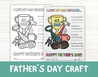 Father's Day Printable Craft | Father's Day Activity for Kids | My Dad Coloring Page | DIY Gift for Dad | PDF Download