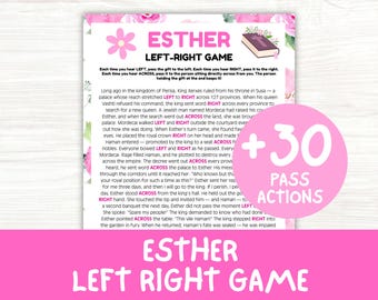 Esther Left Right Game Printable, Bible Story Activity for Church, Womens Ministry Printable, Ladies Night Game