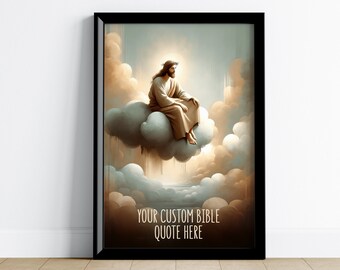 Customizable Bible Verse Poster | Jesus Art | Custom Scripture Sign | Christian Wall Art | Custom Bible Verse Sign