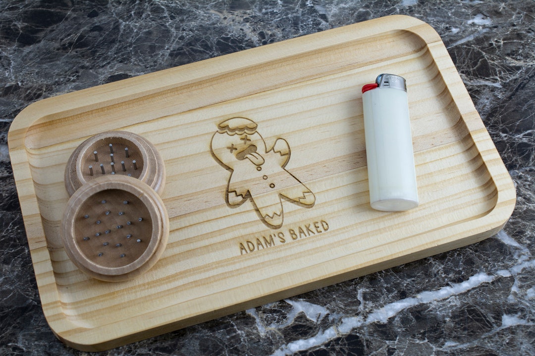 Custom Rolling Tray Personalized Bamboo Weed Tray Cannabis Wooden Rolling Tray Smooth Surface