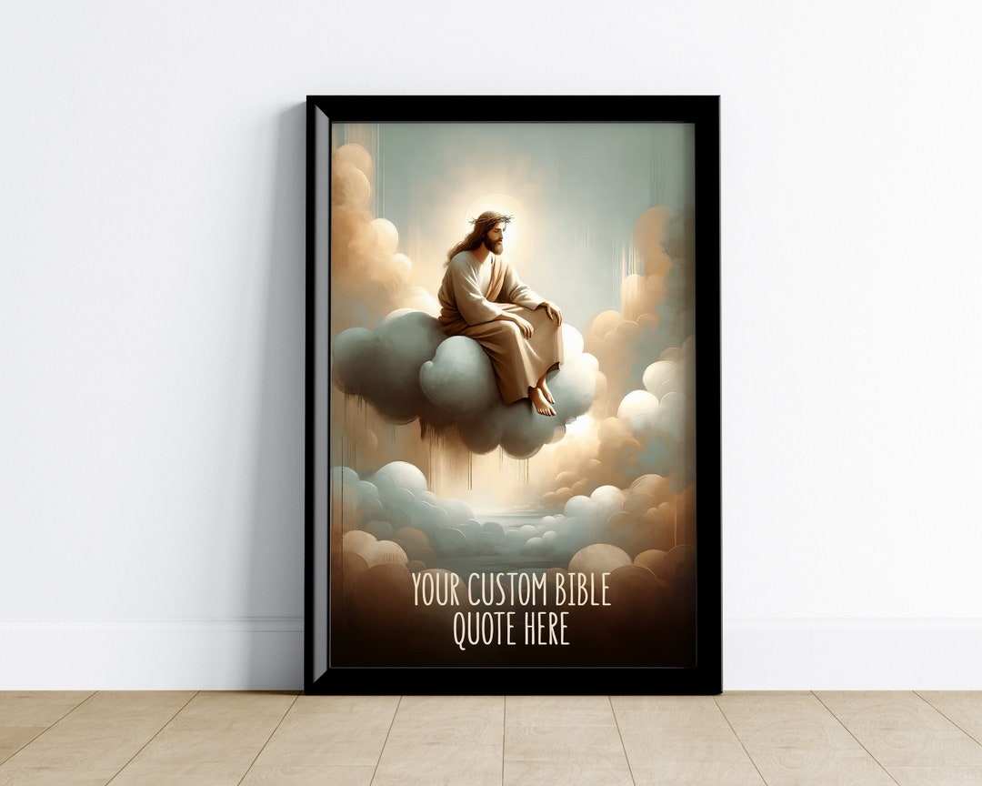 Customizable Bible Verse Poster Jesus Art Custom Scripture Sign ...
