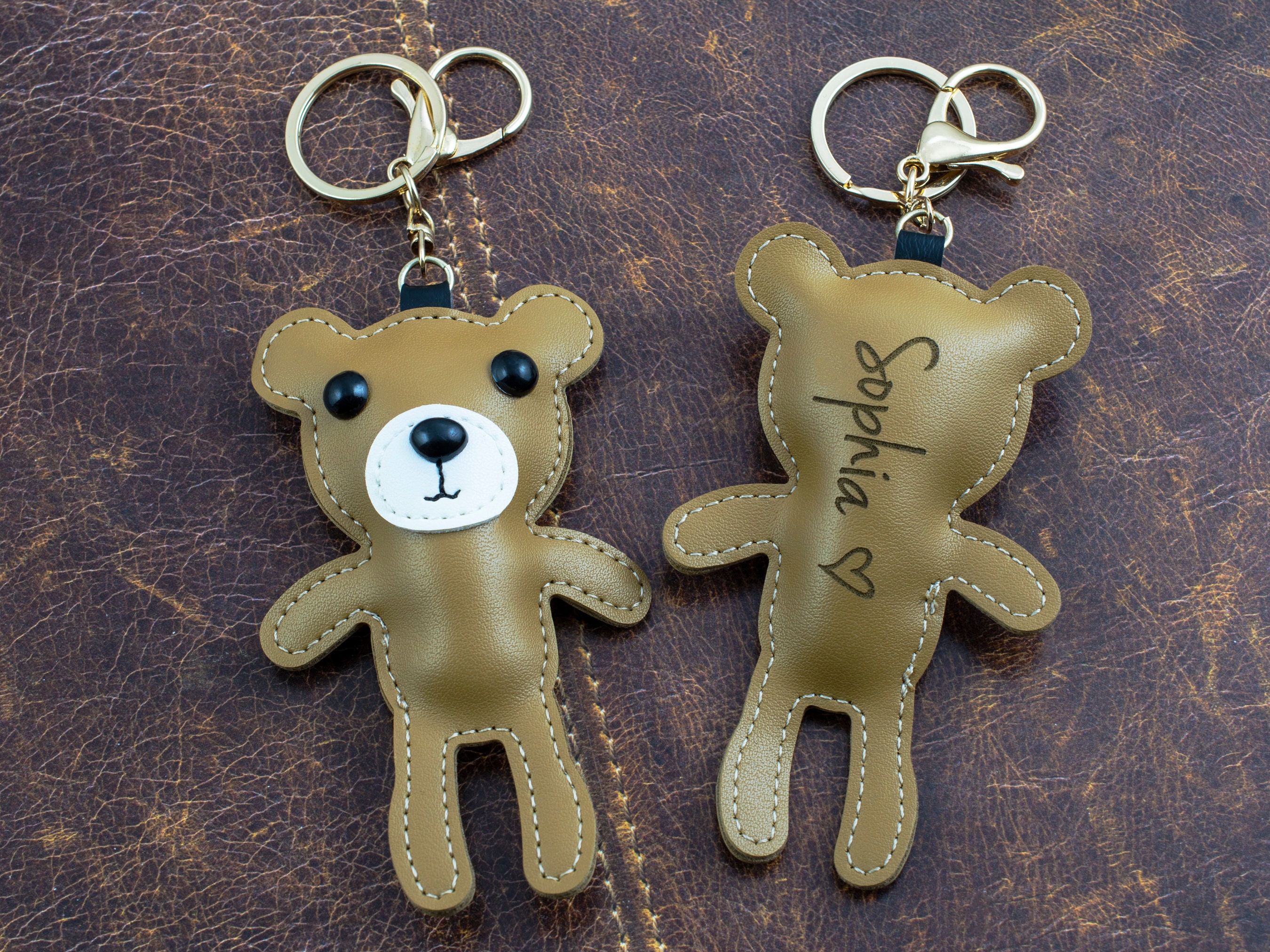 QuyetCoinDirtyShop Luxury Keychain with Bear Lanyard for Bag Luggage Car Keys Chain with Bear | Designer Keychain | Stylish Leather Key Chain with Bear Cute