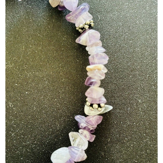 Vintage Mauve Rose Color Chip Choker Necklace wit… - image 3