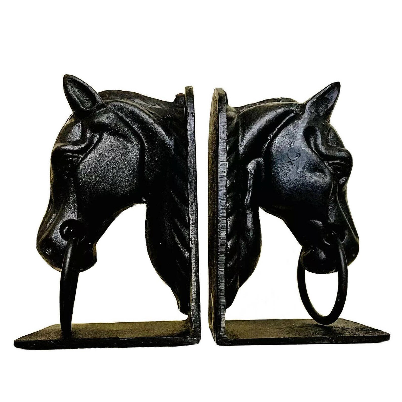 Cast Iron Horse Head Heavy Bookends Western Decor Etsy