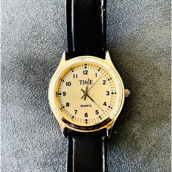 Vintage Time Magazine Promotional Wrist Watch Leat