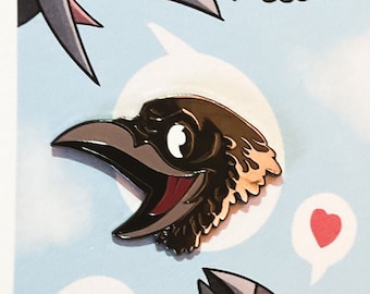 Cute Crow Enamel Pin - Bird Raven Hard Enamel Pin