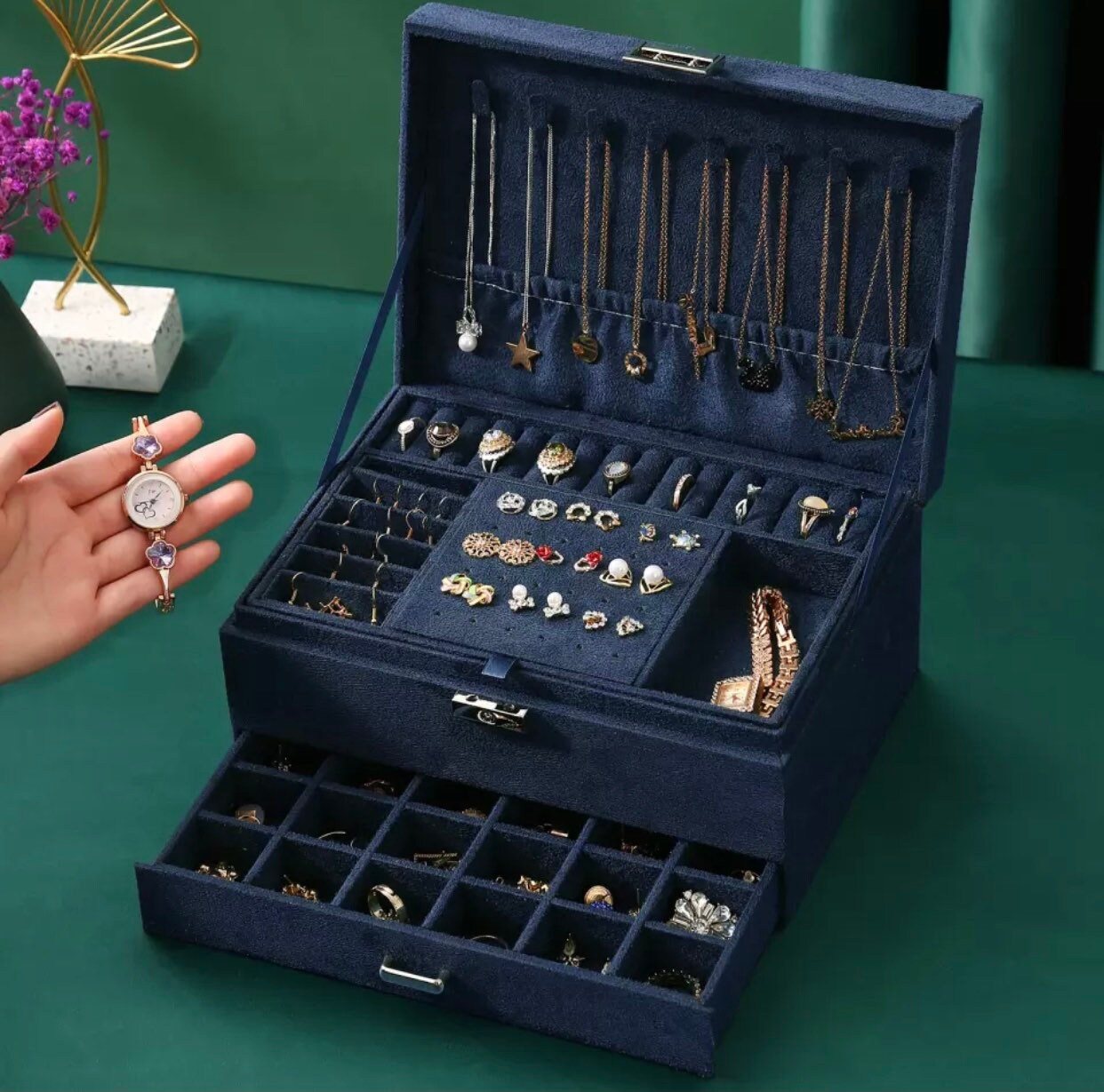 Caja de joyería almacenamiento de joyas organización de | Etsy